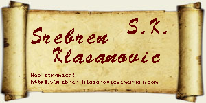 Srebren Klasanović vizit kartica